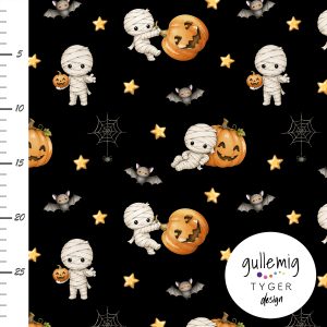 Jersey (trikå) – Halloween mumie – Svart (GOTS)