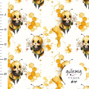 College (french terry) – Sockersöt humla – Offwhite (GOTS)